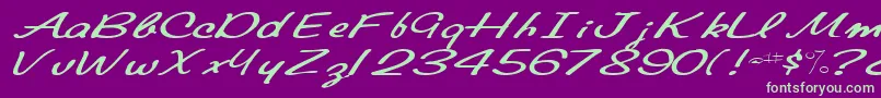 Elainefont81RegularTtext Font – Green Fonts on Purple Background
