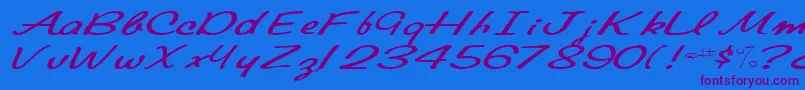 Elainefont81RegularTtext Font – Purple Fonts on Blue Background