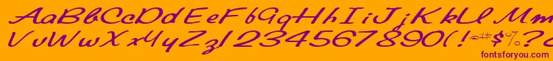 Elainefont81RegularTtext Font – Purple Fonts on Orange Background