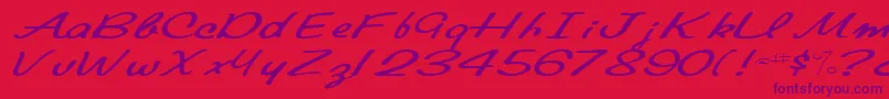 Elainefont81RegularTtext-Schriftart – Violette Schriften auf rotem Hintergrund