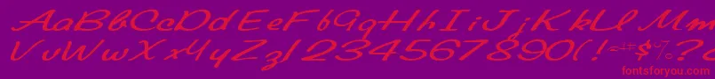 Fonte Elainefont81RegularTtext – fontes vermelhas em um fundo violeta