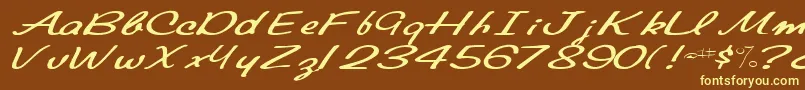 Elainefont81RegularTtext Font – Yellow Fonts on Brown Background