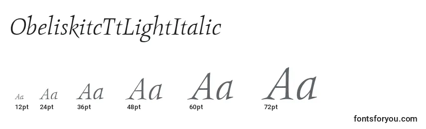 Größen der Schriftart ObeliskitcTtLightItalic