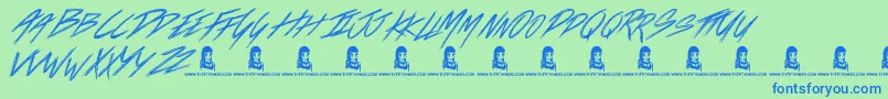 LoadsOfLove Font – Blue Fonts on Green Background