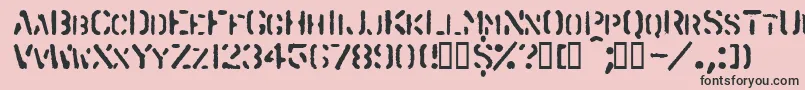 フォントSpraystencil – ピンクの背景に黒い文字