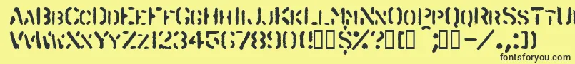 Spraystencil-Schriftart – Schwarze Schriften auf gelbem Hintergrund
