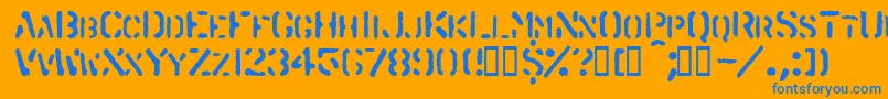 Spraystencil Font – Blue Fonts on Orange Background