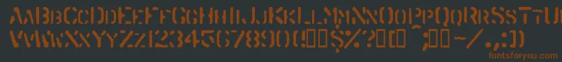 Spraystencil-fontti – ruskeat fontit mustalla taustalla