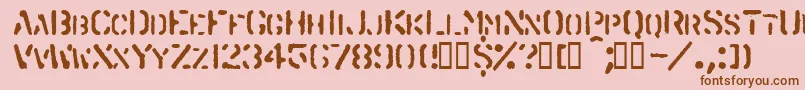 フォントSpraystencil – ピンクの背景に茶色のフォント