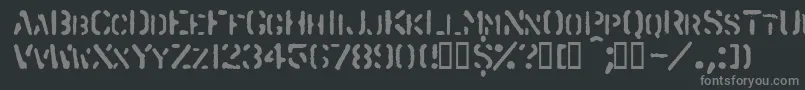 Spraystencil-fontti – harmaat kirjasimet mustalla taustalla