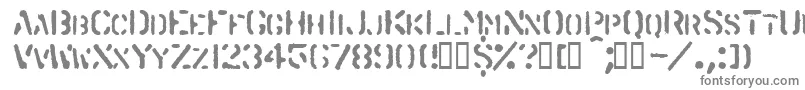 フォントSpraystencil – 白い背景に灰色の文字