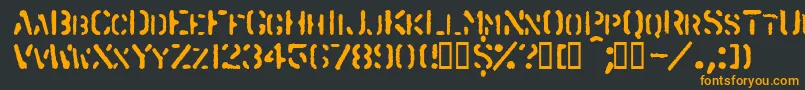 フォントSpraystencil – 黒い背景にオレンジの文字