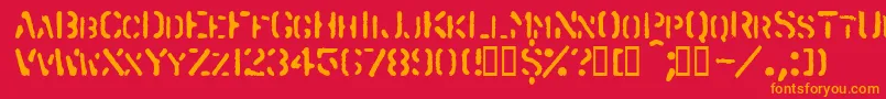 Spraystencil-fontti – oranssit fontit punaisella taustalla