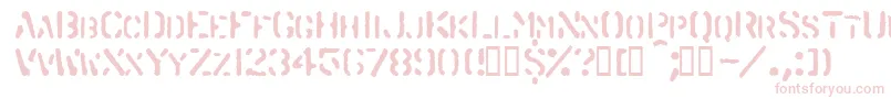 Spraystencil-Schriftart – Rosa Schriften auf weißem Hintergrund