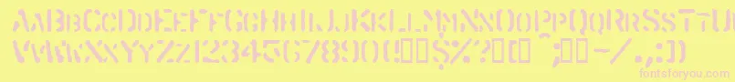 Spraystencil-fontti – vaaleanpunaiset fontit keltaisella taustalla