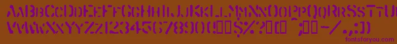 フォントSpraystencil – 紫色のフォント、茶色の背景