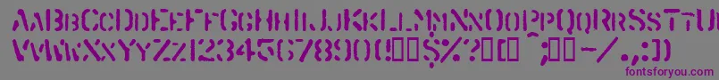 フォントSpraystencil – 紫色のフォント、灰色の背景