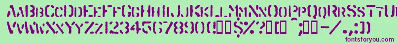 Шрифт Spraystencil – фиолетовые шрифты на зелёном фоне