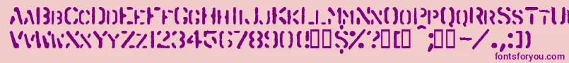 Spraystencil-Schriftart – Violette Schriften auf rosa Hintergrund