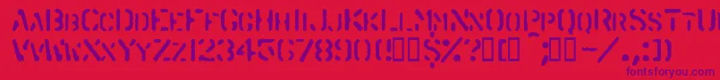 Spraystencil Font – Purple Fonts on Red Background