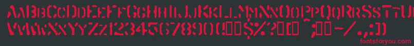 フォントSpraystencil – 黒い背景に赤い文字