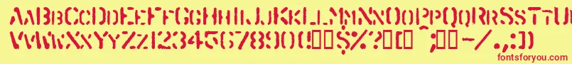 フォントSpraystencil – 赤い文字の黄色い背景