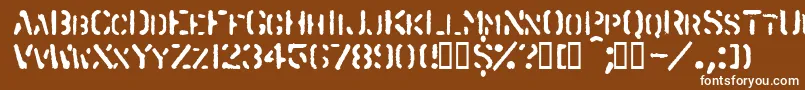 Weitere Informationen zur Spraystencil-Schriftart Spraystencil-Schriftart – Weiße Schriften auf braunem Hintergrund