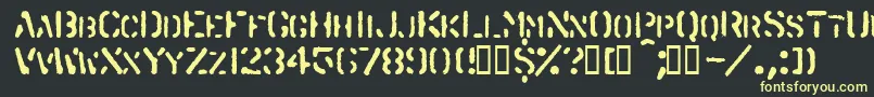 Spraystencil-fontti – keltaiset fontit mustalla taustalla