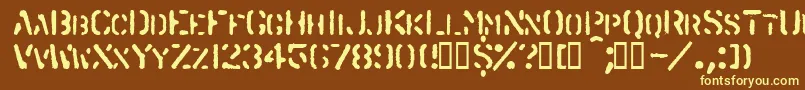 Spraystencil-fontti – keltaiset fontit ruskealla taustalla