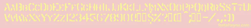 Spraystencil-fontti – keltaiset fontit vaaleanpunaisella taustalla