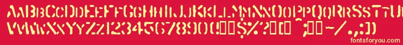 Spraystencil-fontti – keltaiset fontit punaisella taustalla