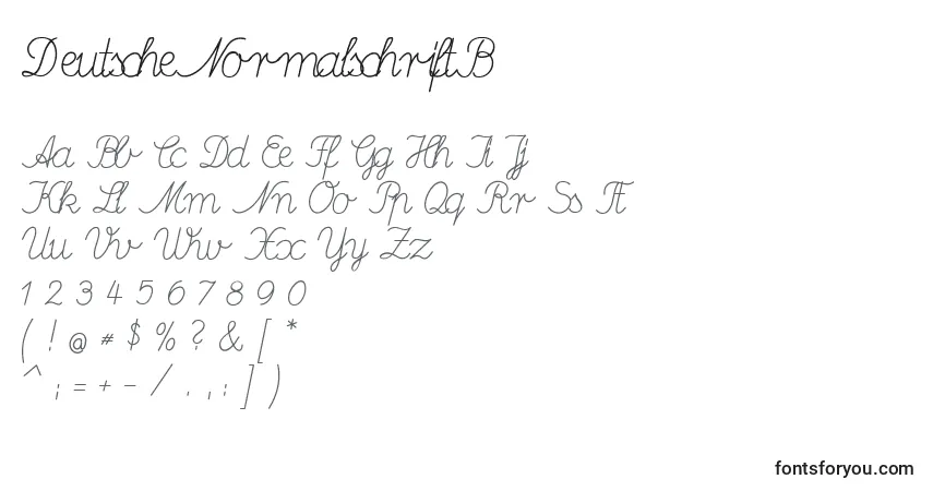 DeutscheNormalschriftB Font – alphabet, numbers, special characters