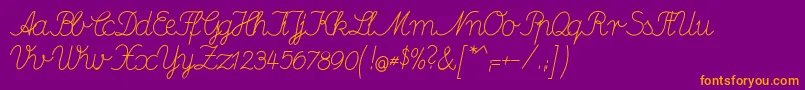 DeutscheNormalschriftB Font – Orange Fonts on Purple Background