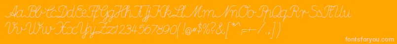 DeutscheNormalschriftB-Schriftart – Rosa Schriften auf orangefarbenem Hintergrund