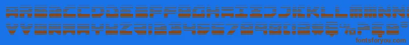 Omega3Gradient Font – Brown Fonts on Blue Background