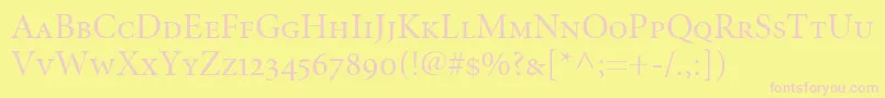 MinionRegularDisplaySmallCapsOldstyleFigures Font – Pink Fonts on Yellow Background