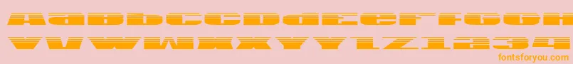 フォントUsag – オレンジの文字がピンクの背景にあります。