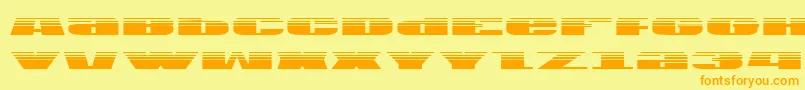 フォントUsag – オレンジの文字が黄色の背景にあります。