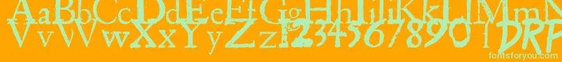 ShakespeareFirstFolioFont Font – Green Fonts on Orange Background