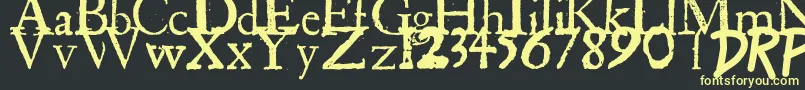フォントShakespeareFirstFolioFont – 黒い背景に黄色の文字