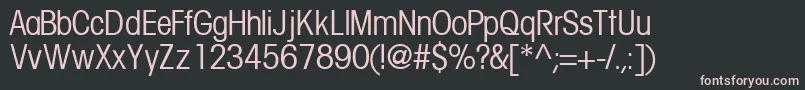 Czcionka TrendexcondsskRegular – różowe czcionki na czarnym tle
