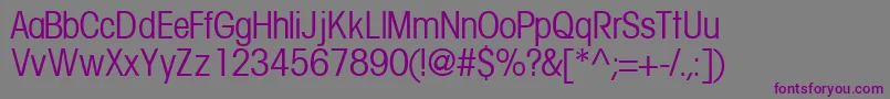 Шрифт TrendexcondsskRegular – фиолетовые шрифты на сером фоне