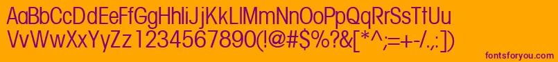 TrendexcondsskRegular Font – Purple Fonts on Orange Background