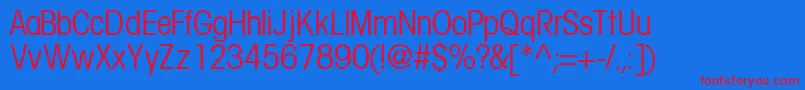 TrendexcondsskRegular Font – Red Fonts on Blue Background