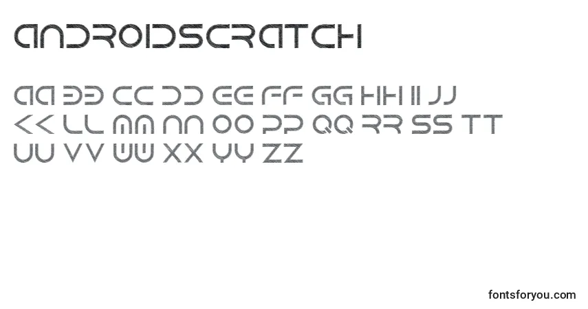 Czcionka AndroidScratch – alfabet, cyfry, specjalne znaki