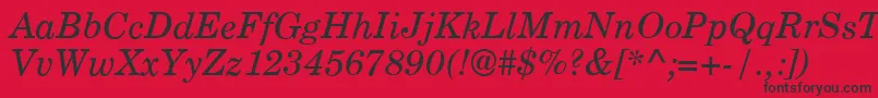 CenturyPsItalic Font – Black Fonts on Red Background