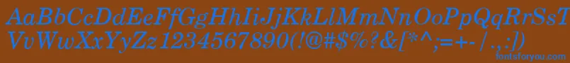 CenturyPsItalic Font – Blue Fonts on Brown Background
