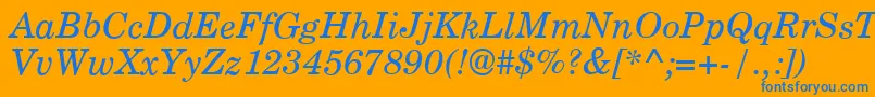 fuente CenturyPsItalic – Fuentes Azules Sobre Fondo Naranja