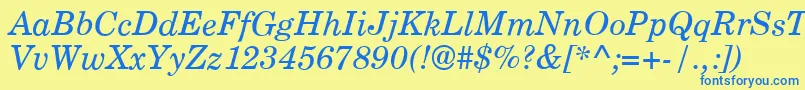 CenturyPsItalic Font – Blue Fonts on Yellow Background