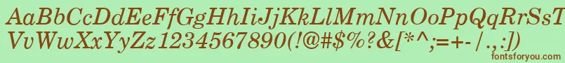 Подробнее о шрифте CenturyPsItalic Шрифт CenturyPsItalic – коричневые шрифты на зелёном фоне